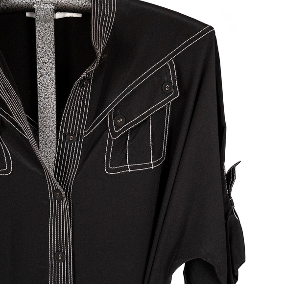 Zimmermann 100% Silk Shirt Dress Size 3 US Size 10/12 Classic Minimalist Western - Picture 4 of 6